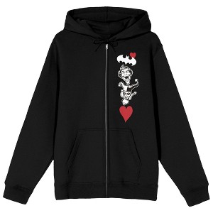 Batman Mad Love Long Sleeve Black Adult Zip-Up Hoodie - 1 of 4