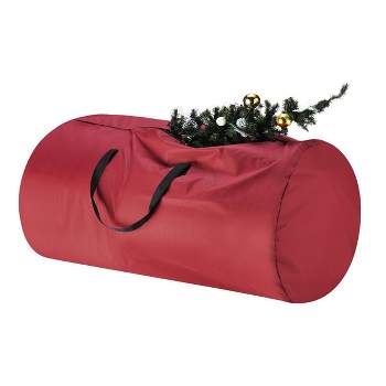 Hastings Home Zippered Canvas Christmas Tree Storage Bag - 12', Red
