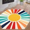 Boho Rugs Washable Kids Rug Non Slip Nursery Rug Low Pile Floor Mat Soft & Non-Shedding Sunshine Carpet Colorful Rainbow Printed Indoor Rugs - 4 of 4