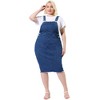 Agnes Orinda Women's Plus Size Bodycon Back Vent Raw Hem Denim Midi Bodycon Dresses - image 3 of 4