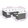 vidaXL 12 Piece Patio Sofa Set with Cushions Black Poly Rattan - Black and Cream With Table - 3 of 4