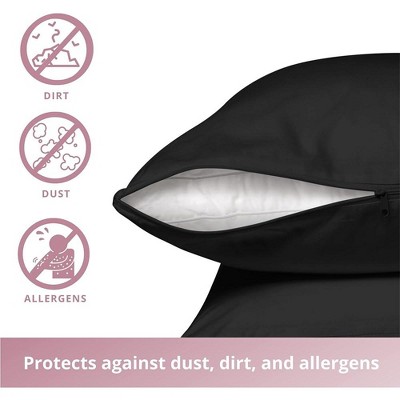 Black Cotton Hypoallergenic Body Pillow Protector with Zipper