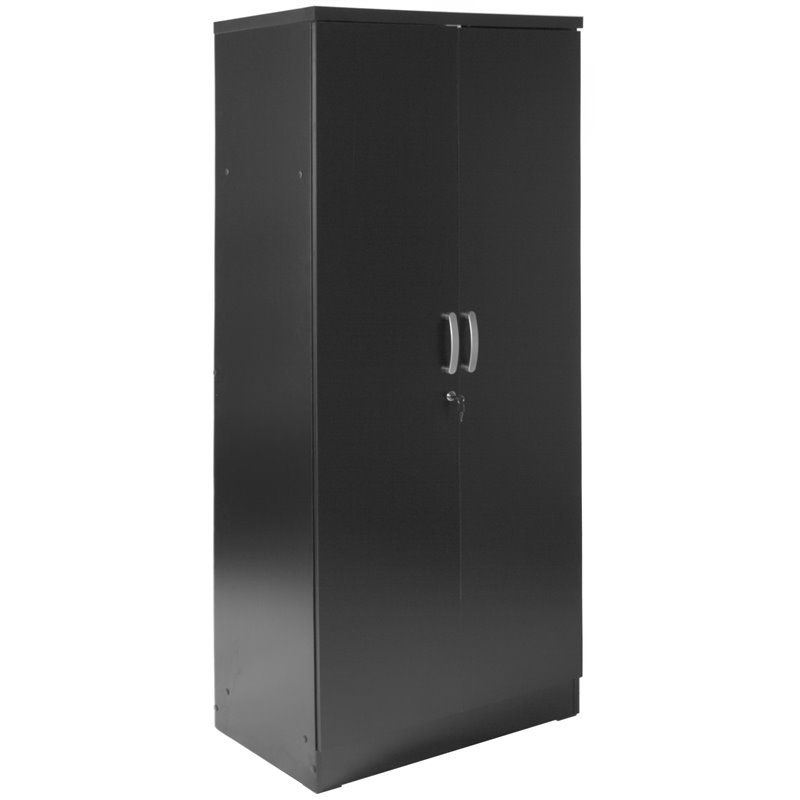 Better Home Products Harmony Wood Two Door Armoire Wardrobe Cabinet in Black, 1 of 8
