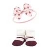 Hudson Baby Infant Girls Headband and Socks Giftset, Rose, One Size - 4 of 4