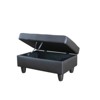 DOMETOUR Faux Leather Storage Ottoman for Living Room, Bedroom or Entryway Black - 4 of 4
