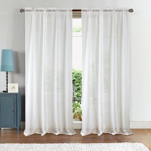 RT Designers Collection Astro Textured Rod Pocket Curtain Panel 54" x 90" White - 1 of 4