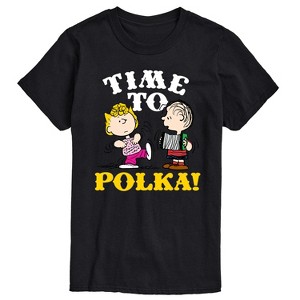 Men's - Peanuts - Sally and Linus Oktoberfest Time To Polka Short Sleeve Graphic T-Shirt - 1 of 4