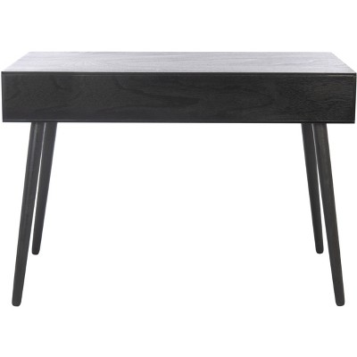 Mid-Century Charm Black Writing Desk with Splayed Legs and Drawer