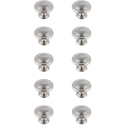 Elegant Lighting Minu 1.3Inch Diameter Brushed Nickel Mushroom Knob Multipack (Set of 10)