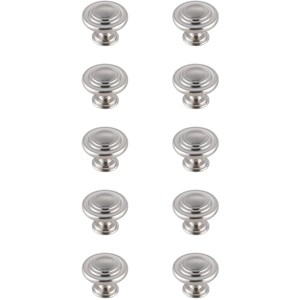 Elegant Lighting Minu 1.3Inch Diameter Brushed Nickel Mushroom Knob Multipack (Set of 10) - 1 of 4
