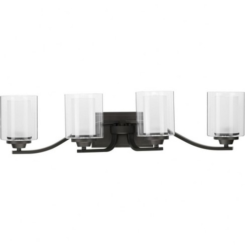 Progress Lighting Kene 4-Light Wall Bracket, Graphite, Etched Glass Shades - image 1 of 2