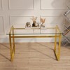 CENGHU 51" Rectangular Dining Table, Modern Minimalist Rectangular Glass Dining Table for 6,  Kitchen Table with Glass Tabletop and Metal Legs - 2 of 4