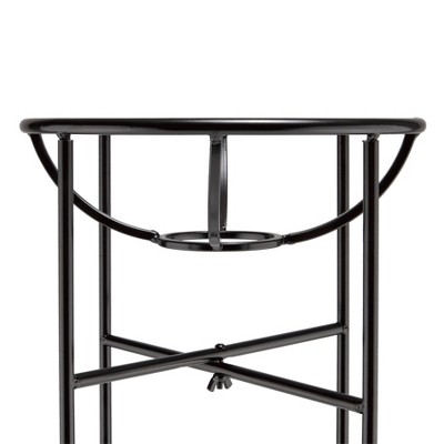 24" Black Metal Gazing Globe Stand for Outdoor Decor