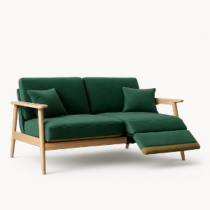 Rennnsan Reclining Scandinavian Sofa in Green and Gold - 1 of 1