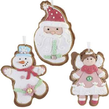 Kurt Adler 5.0 Inch Pastel Claydough Iced Cookie Christmas Glittered Sugar Tree Ornaments