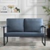 Vynxaria Blue/Dark Gray/ Yellow Accent Chair for One + Double, Metal Armrests & Foam Padding, Ideal for Living, Bedroom, Study Areas - 3 of 4
