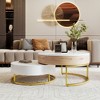 Okak Modern 31.5" Round Coffee Table Lift-top Nesting Coffee Tables with 2 Drawers and Storage for Living Room/Office, Space-Saving - 3 of 4