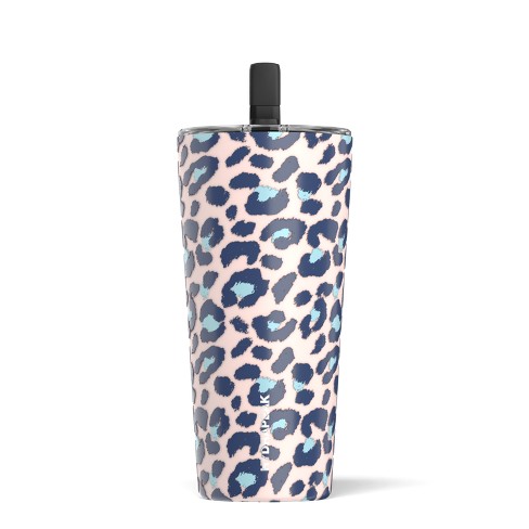 Hydrapeak Voyager 40oz Tumbler with Handle and Straw Cream Leopard