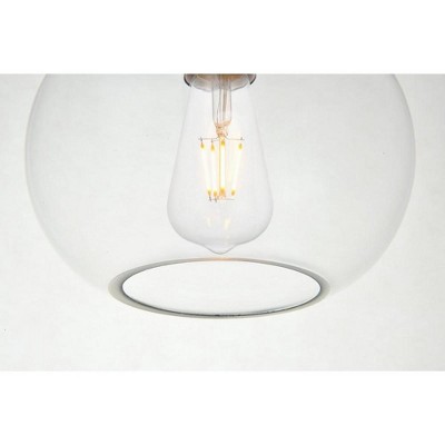 Destry Black Iron and Clear Glass Globe Pendant Light