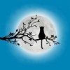 Men's Design By Humans The Cat and The Moon By Maryedenoa T-Shirt - image 2 of 3