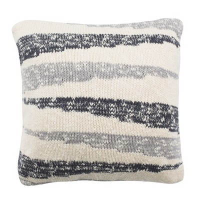 20"x20" Oversize Imani Knit Square Throw Pillow Gray/Natural - Safavieh