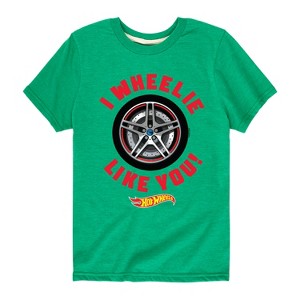 Boys' - Hot Wheels - Valentine's I Wheelie Like You Short Sleeve Graphic T-Shirt - 1 of 4