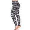 Women's Plus Size Printed Leggings - One Size Fits Most Plus - White Mark - 2 of 3
