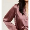 Women's Satin Button Down Long Sleeve Blouse - Mimosa - 2 of 2