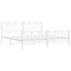 vidaXL King Metal Bed Frame with Headboard & Footboard, White, Steel, 81.5x78x35.4 Product Subtitle 50:Storage Space Breathable Support - 2 of 4