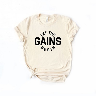 Simply Sage Market Women's Let The Gains Begin Short Sleeve Graphic Tee