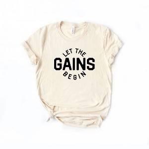 Simply Sage Market Women's Let The Gains Begin Short Sleeve Graphic Tee - 1 of 3