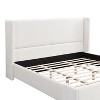 KTMBDW Elegant Bed Frame/Wingback Headboard/Upholstered Platform Bed/Strong Wooden Slats/No Box Spring Needed/Easy Assembly/White - 3 of 4