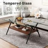 Syemin Glass End Tables, Double Tier Large Side Table with Tempered Glass Top for Living Room Decoration, Clear, 38.6"*22.83"*17.3" - 4 of 4