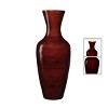 Villacera Handcrafted 18” Tall Brown Bamboo Vase | Decorative Jar Vase for Silk Plants, Flowers, Filler Decor | Sustainable Bamboo - 3 of 4