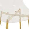 Kumasinova Minimalist Transparent Dining Chairs Set of 4/6,PET Plastic Kitchen Chairs with Metallic Legs,Creative Nordic Dining Chair for Living Room - 3 of 4