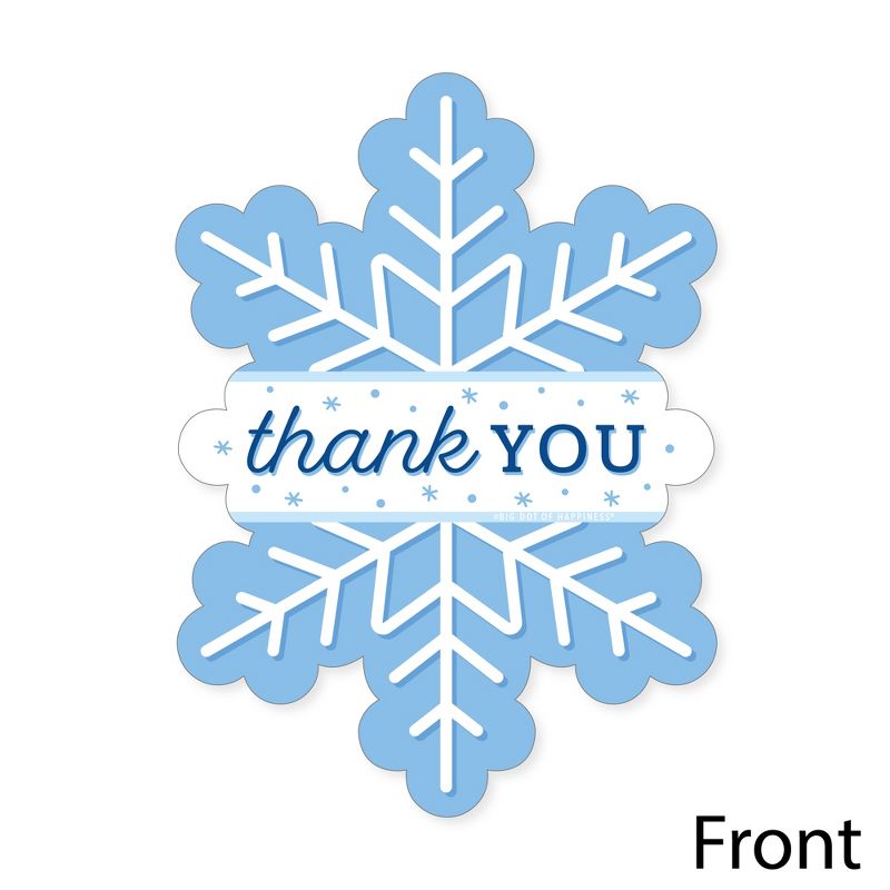 Big Dot of Happiness Blue Snowflakes - Shaped Thank You Cards - Winter Holiday Party Thank You Note Cards with Envelopes - Set of 12, 3 of 8