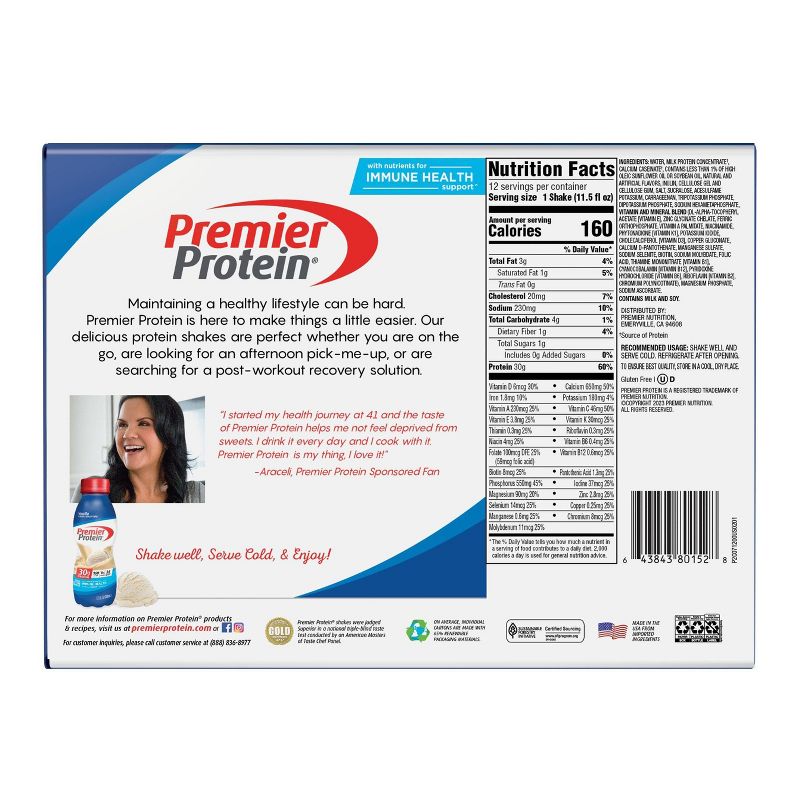 Premier Protein Nutritional Shake - Vanilla - 11.5oz/12ct, 3 of 7
