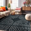 World Rug Gallery Bohemian Lines Washable Non Slip Indoor Area Rugs:  Abstract Pattern,  Low Loop Pile,  Pet Friendly - 2 of 4