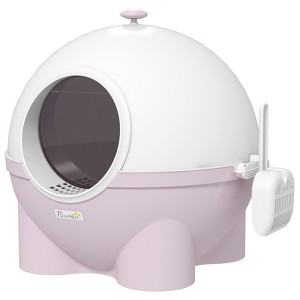 VisioGear Covered Litter Box, Litter Box with Lid, Scoop Enclosed Drawer for Cats, Pink, 20.75"*20"*19" - 1 of 4