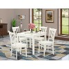 5-Piece Linen White Finish Solid Wood Top - Dining Room Set - Seats 4 - 2 of 4