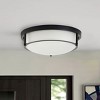 Dewdrop Modern  Flush Mount Ceiling Light, Round Drum Fixture with Frosted Glass Shade for Bedroom Hallway Living Room - 3 of 4