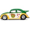 1959 Volkswagen Drag Beetle Green & Yellow and Michelangelo Figure "Teenage Mutant Ninja Turtles" 1/24 Diecast Model Car by Jada - 3 of 4