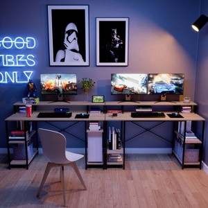 Bestier 55'' Computer Desks with Reversible Bookshelf, Standing Writing Desk for Home Office/Studying/Gaming - 1 of 4