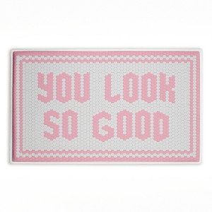 Stupell Industries Baby Pink You Look So Good Printed Plush Bathroom Floor Mat, design by Lettered and Lined - 1 of 4