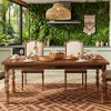 Gulches Farmhouse Chic Series Farmhouse Walnut Hue Thickened MDF 62 in Carved Turned Leg Base Dining Table Seats 4 - 2 of 4