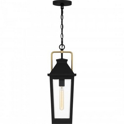 Buckley Matte Black Outdoor Hanging Lantern with Clear Glass