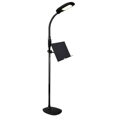 LED Floor Lamp with USB and Tablet Stand Black - OttLite