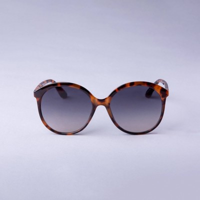 Women's Oversized Round Tortoise Shell Sunglasses - A New Day™ Brown