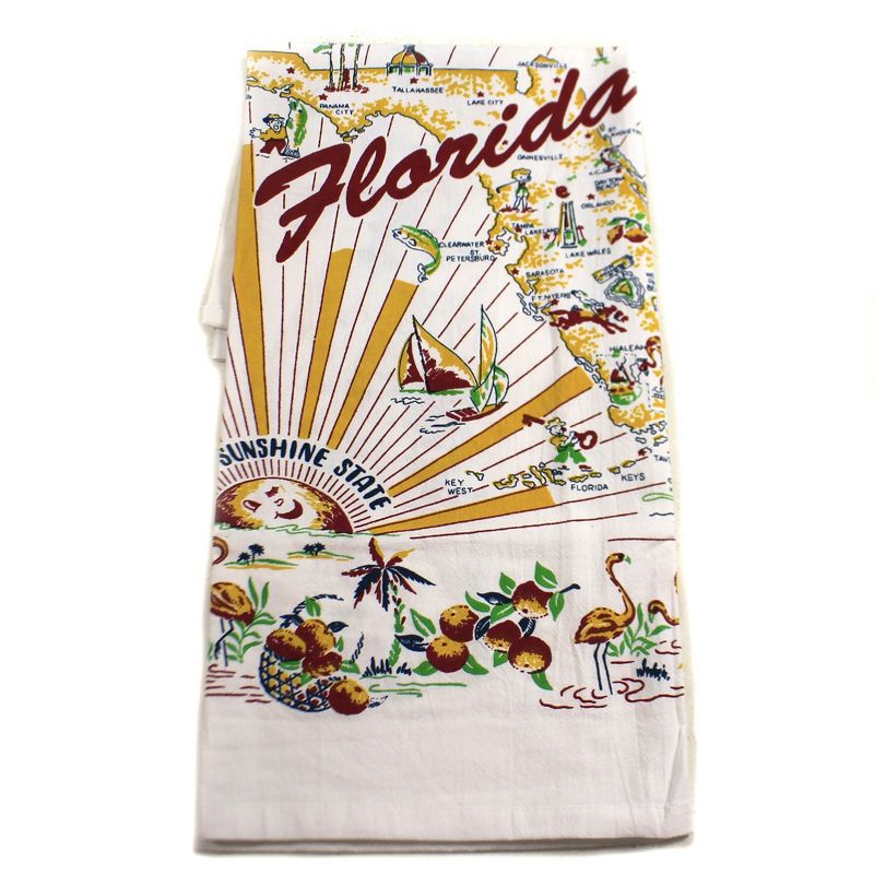 Decorative Towel State Of Florida Souvenir 100% Cotton Retro Design 1950S Fl01 22.0 Inch State Of Florida Souvenir 100% Cotton Retro Design 1950S, 2 of 4
