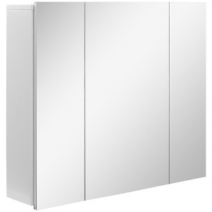 kleankin Medicine Cabinet, Bathroom Mirror with Storage Cabinet and Adjustable Shelves, Wall Mounted Bathroom Vanity Mirror, White - 1 of 4